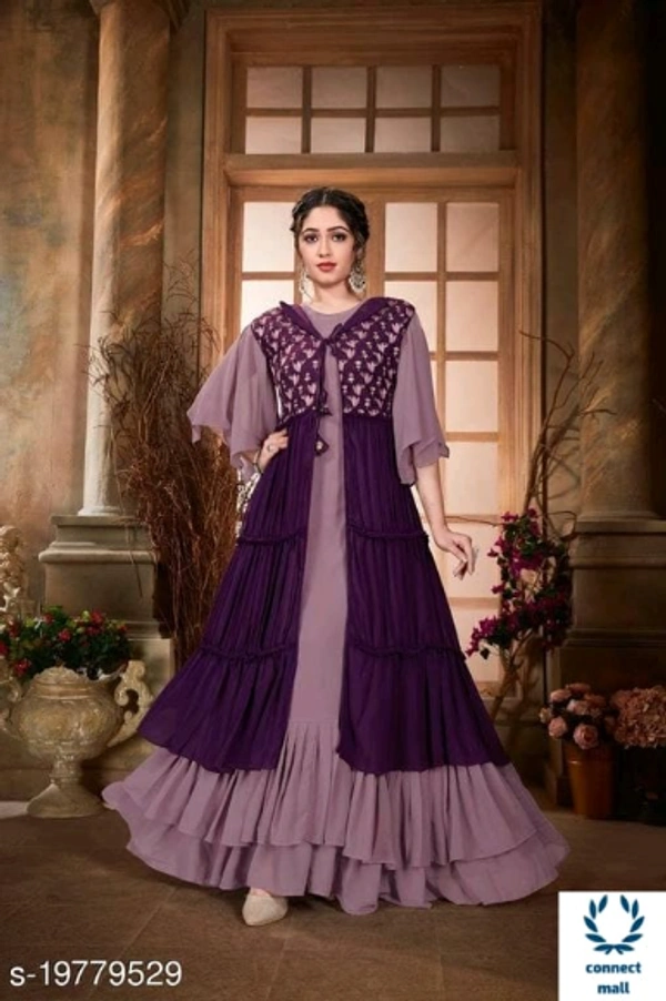 Trendy Attractive Sharara - Free Size, Georgette, Embroidered, Multipack of : Single